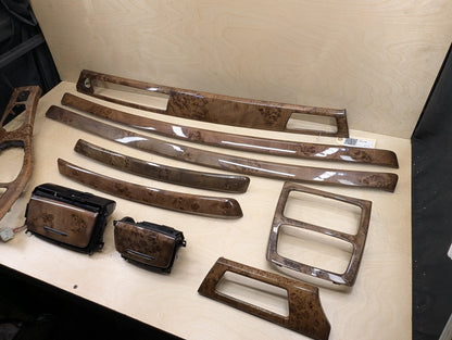 07-13 OEM BMW E99 335 Wood Burr Walnut Interior Trim Dash Panels Console SET