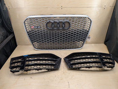 2011-2017 Audi RS5 8T Front Left Right Center Bumper Cover Grilles SET 8T0853651J OEM