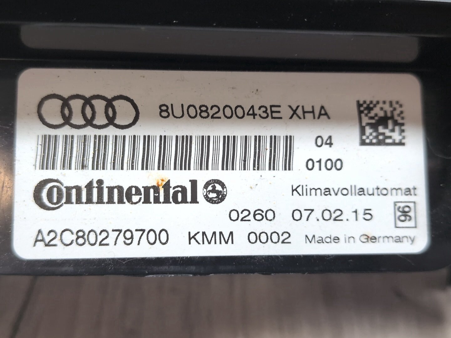 2015-2018 Audi Q3 8U Front AC Heater Climate Control Switch 8U0820043E