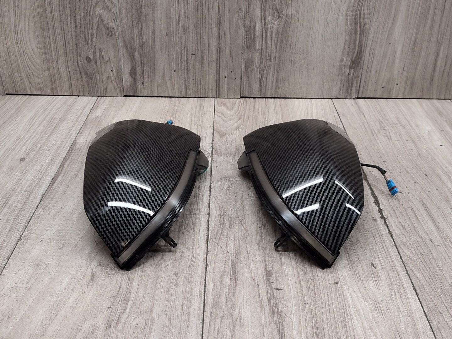 2011-2016 BMW 535i F10 Front Left Right Side Mirror Cap Covers Carbon Style SET
