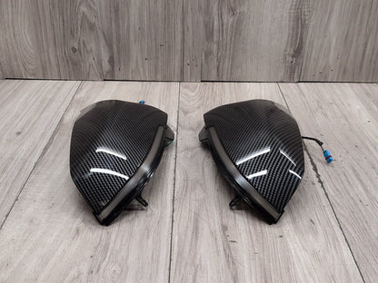 2011-2016 BMW 535i F10 Front Left Right Side Mirror Cap Covers Carbon Style SET
