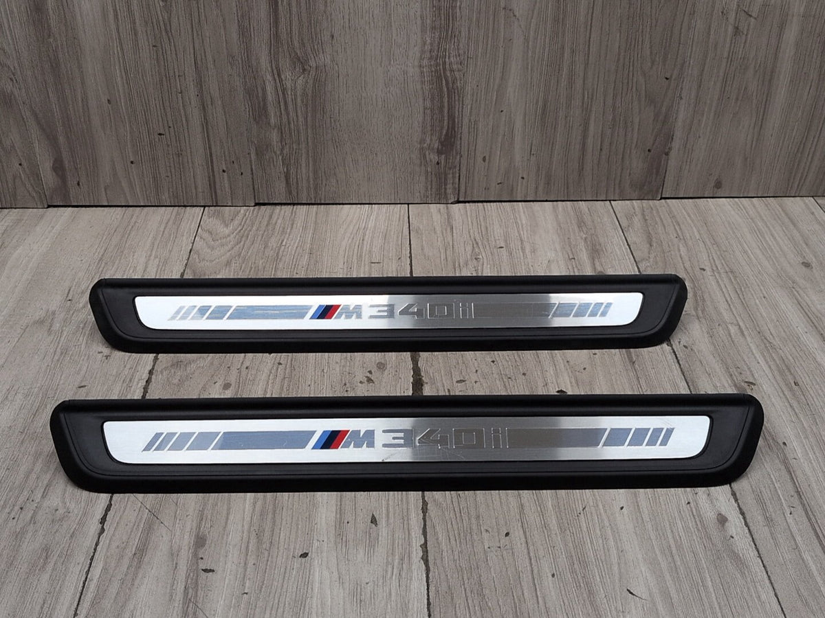 19-21 OEM BMW G20 G21 M340i Front Left Right Door Sill Plate Molding Trim PAIR