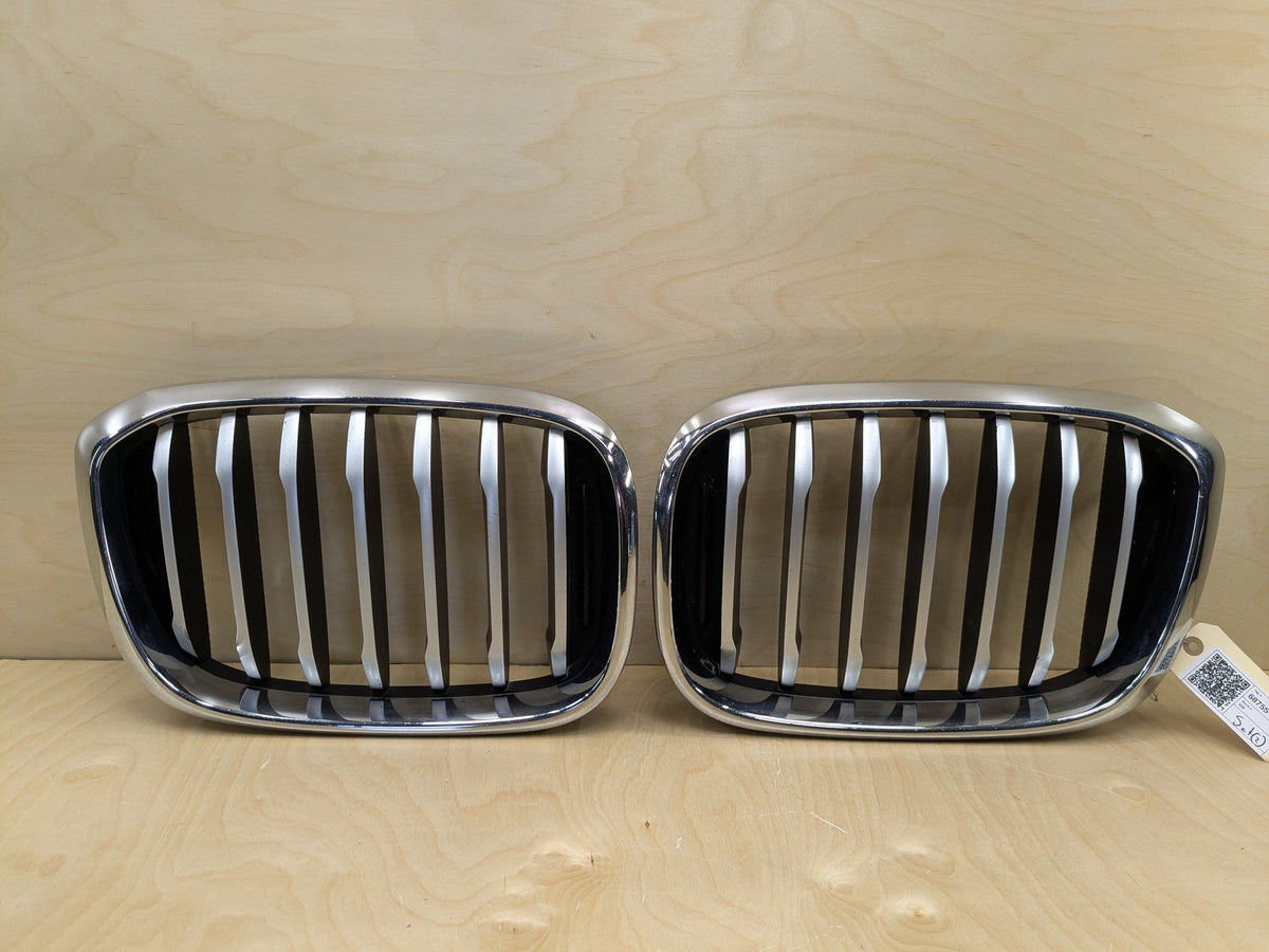 2018-2025 BMW X3 G01 Front Left Right Upper Bumper Cover Kidney Grilles SET 8091725 OEM