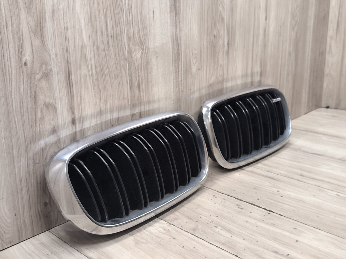 2015-2018 BMW X5 F85 Front Left Right Upper Bumper Cover Kidney Grilles SET 8056324 OEM