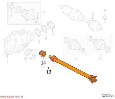 11-18 OEM BMW F25 F26 X3 X4 28iX 35iX Front Propeller Driveshaft Drive Shaft