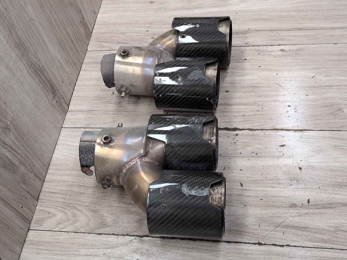 2019-2026 BMW M340i G20 CARBON FIBER Rear Left Right Exhaust Muffler Tips SET