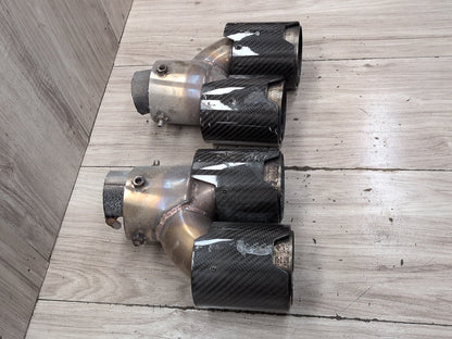2019-2026 BMW M340i G20 CARBON FIBER Rear Left Right Exhaust Muffler Tips SET