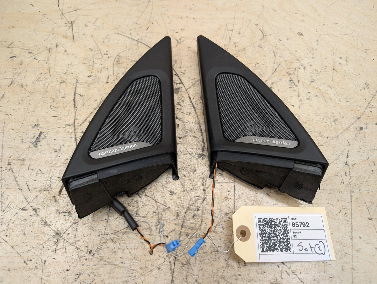2010-2017 BMW 535i GT xDrive F07 Front Left Right Door Triangle Corner Speaker Assemblys SET 7197867