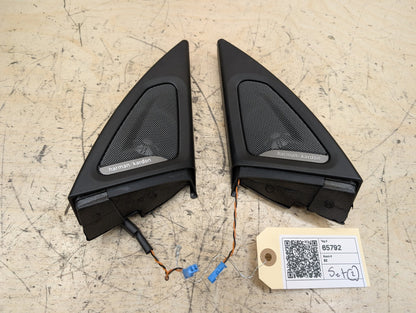 2010-2017 BMW 535i GT xDrive F07 Front Left Right Door Triangle Corner Speaker Assemblys SET 7197867