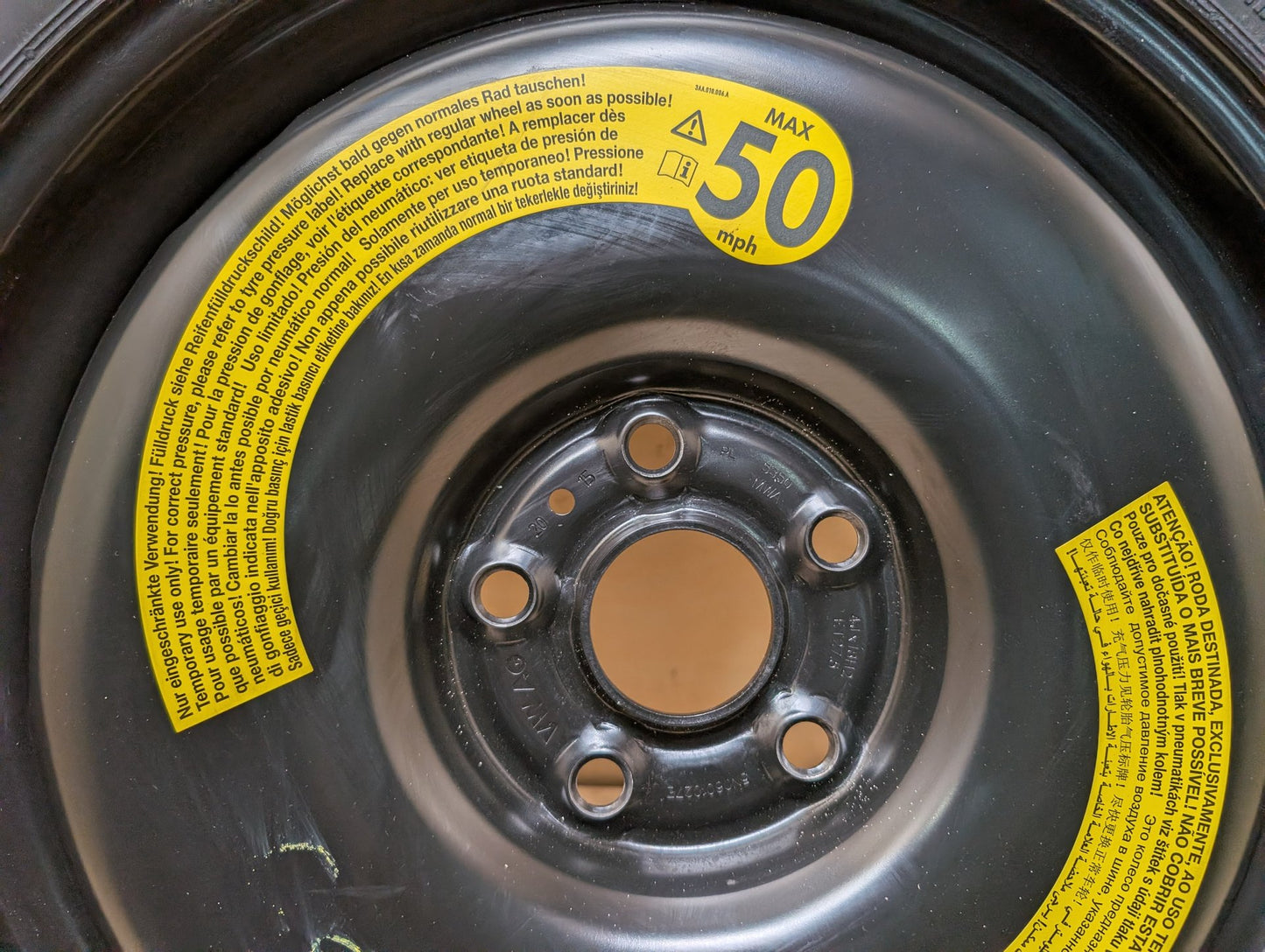 15-18 OEM Audi Q3 18x4 ET27.5 Emergency Spare Wheel Rim Tire PN: 5N0601027E