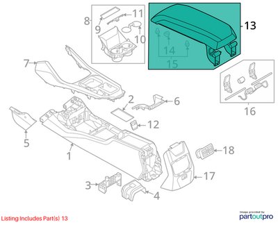 20-24 OEM BMW F44 228 M235 Center Console Tray Armrest Arm Rest OYSTER Beige