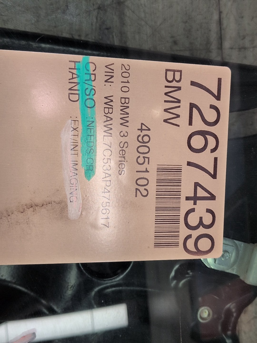 *07-13 OEM BMW E93 335 M3 Convertible Rear Left Driver Side Window Glass