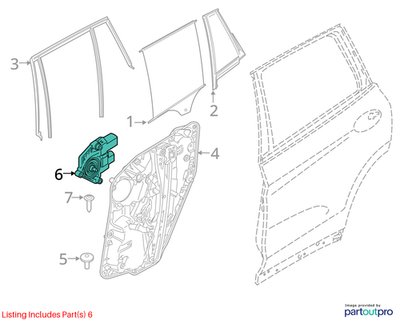 18-24 OEM BMW G01 G02 X3 X4 REAR Right Passenger Door Window Regulator Motor