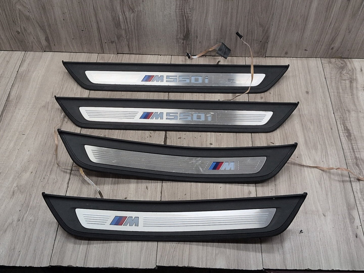 2017-2023 BMW M550i G30 Front Rear Left Right Scuff Plate Door Sill SET 8064905 OEM