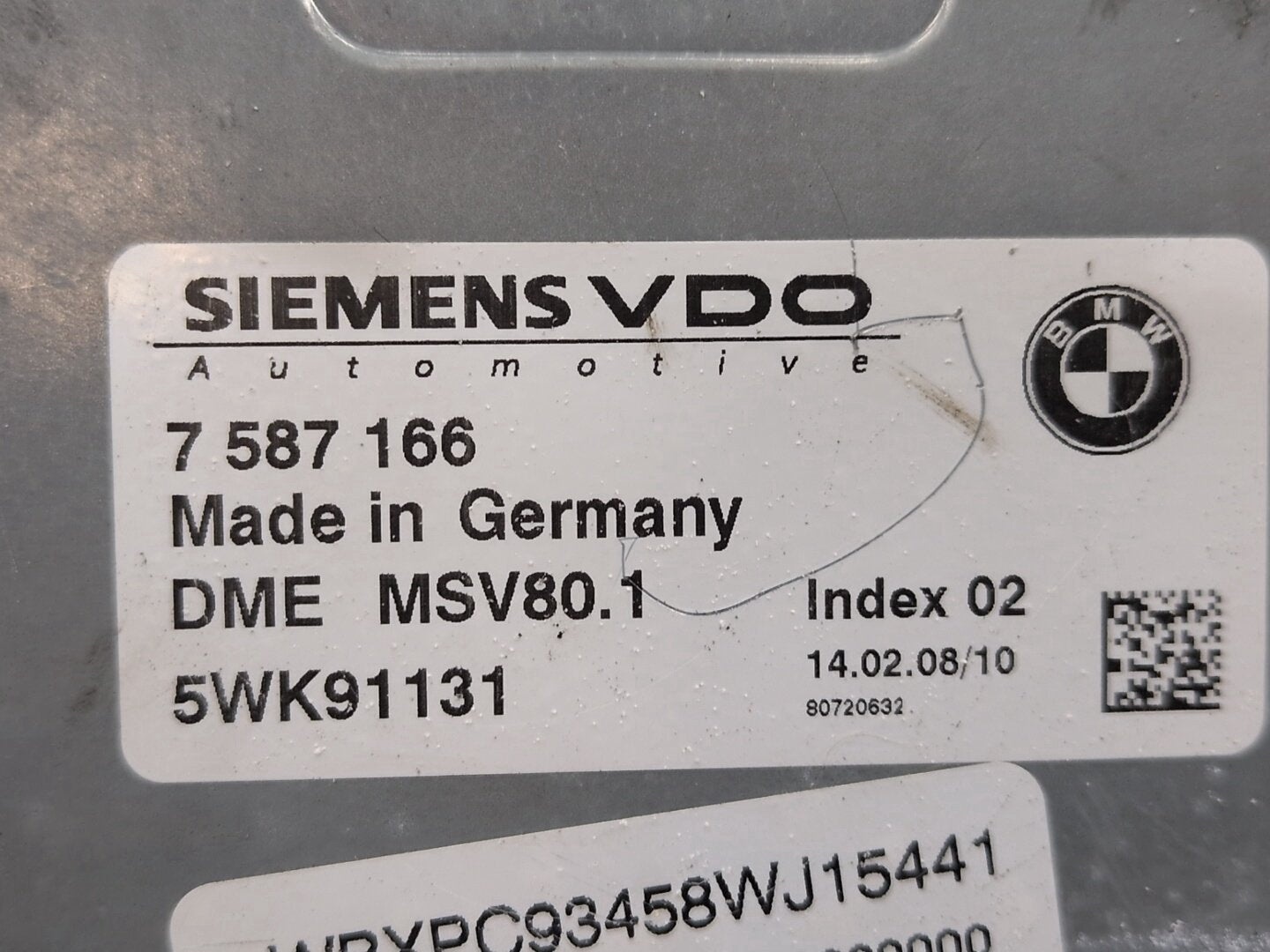 BMW X3 E83 Engine Motor ECU DME Computer w/ Cas &amp; Key SET MSV80 7587166
