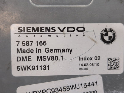 BMW X3 E83 Engine Motor ECU DME Computer w/ Cas &amp; Key SET MSV80 7587166