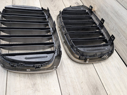 2018 - 2024 BMW X3 G01 Front Left Right Upper Bumper Cover Kidney Grilles SET 7464921 B58B30O1