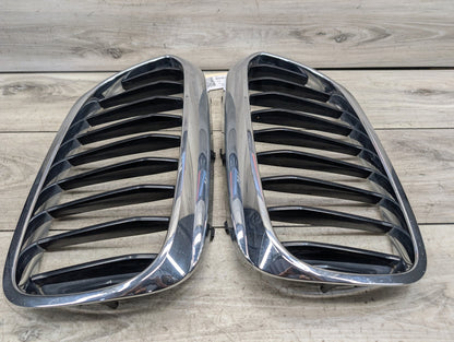 17-20 OEM BMW G30 530 540 Front Bumper Upper Kidney Grille Pair SET