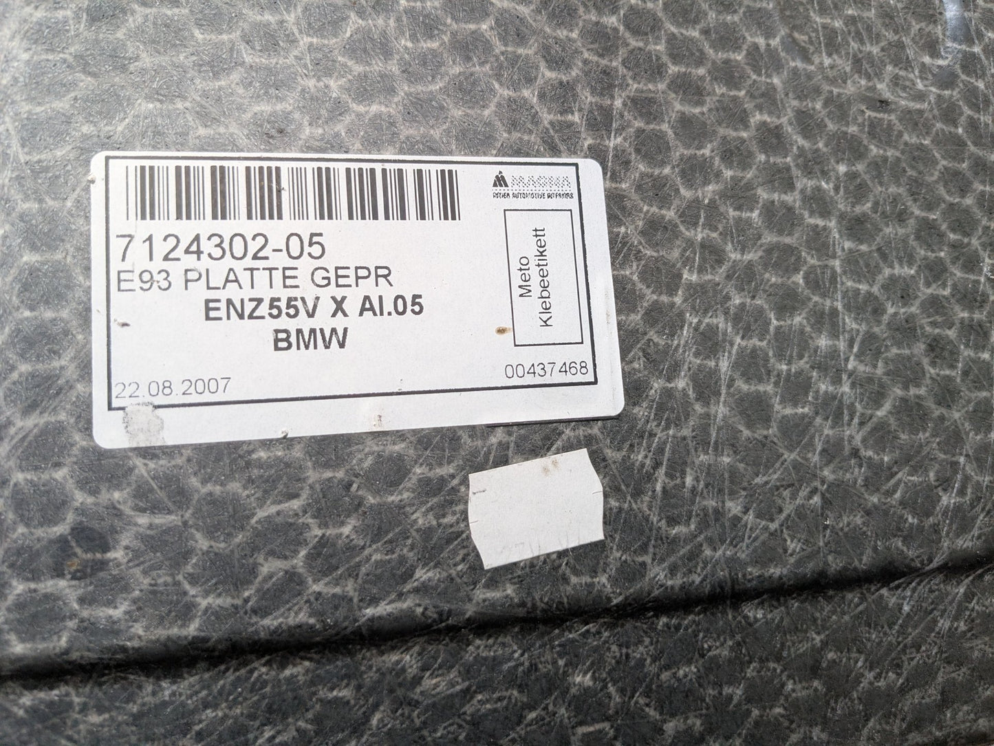 07-13 OEM BMW E93 328 335 Rear Trunk Floor Mat Carpet Cargo Cover