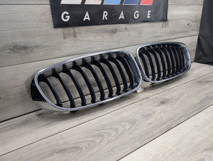2014 - 2019 BMW 340 F34 Front Left Right Upper Bumper Cover Kidney Grilles SET 7294804 B58B30M0