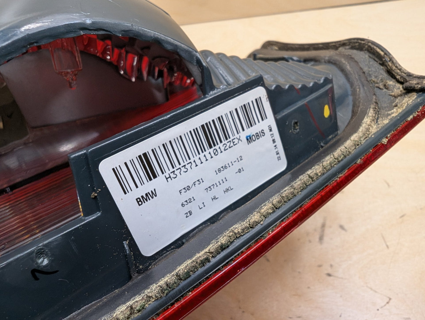 12-15 OEM BMW F30 F31 F80 328 335 M3 Rear Left Driver Side Inner Tail Light Lamp