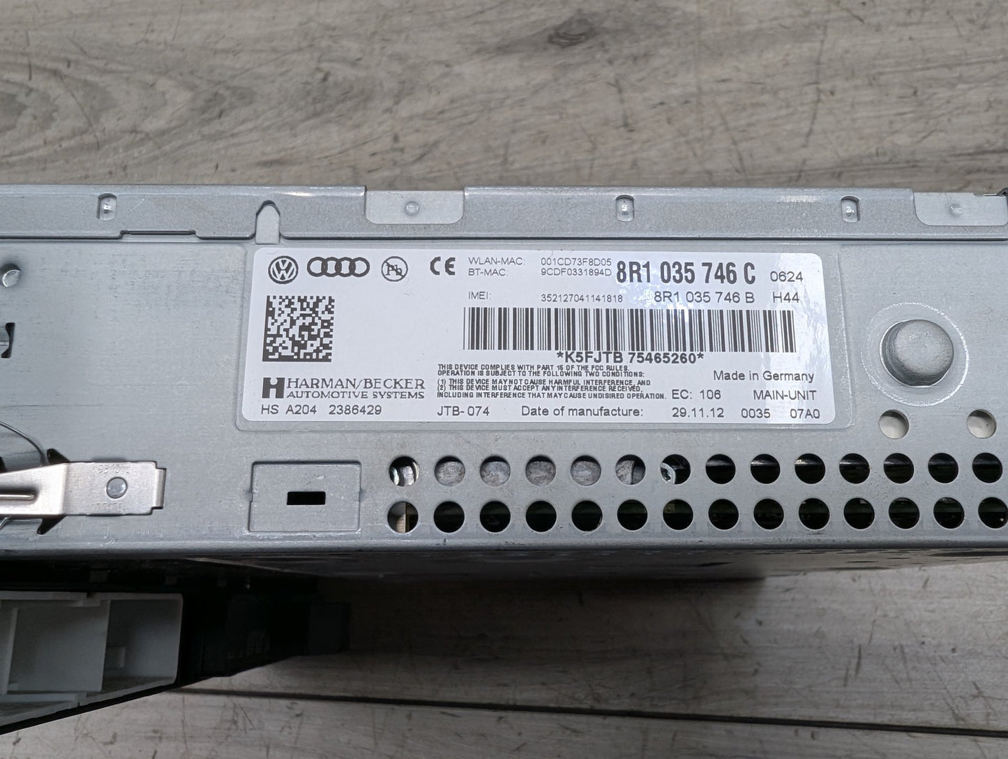 2008 - 2017 Audi S5 8T Radio CD Player 8R1035746C