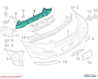 2012-2018 BMW M6 F06 Rear Bumper Reinforcement Rebar Bar 7223159 OEM