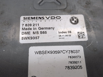 2004-2010 BMW M6 E64 - Engine Motor ECU DME Computer w/ Cas & Key SET PN: 6943822