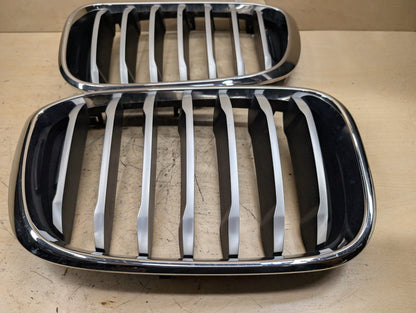 2018-2024 BMW X3 G01 Front Left Right Upper Bumper Cover Kidney Grilles SET 7464922