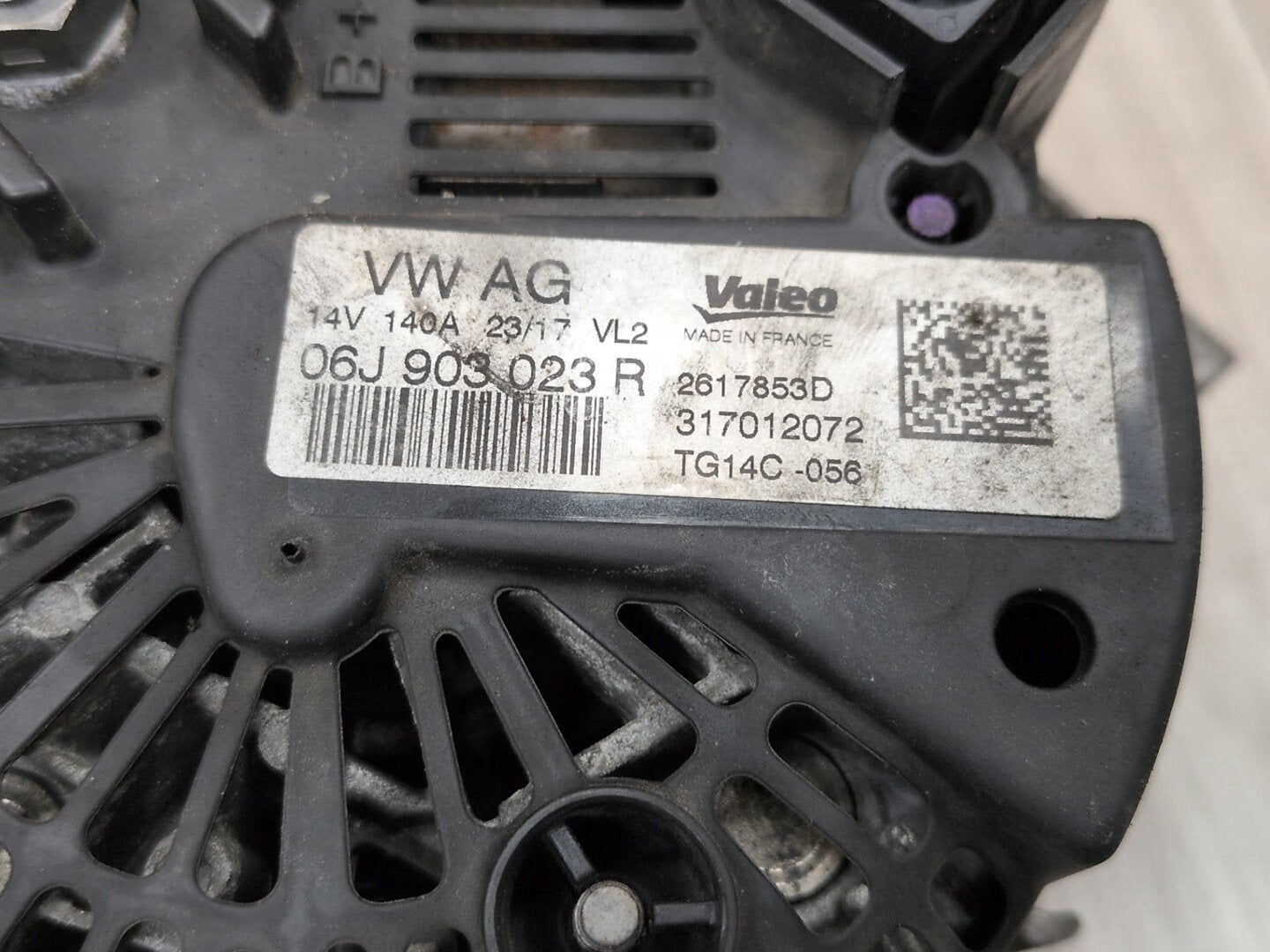 15-18 OEM Audi 8U Q3 CCTA Engine Motor Generator Alternator 06J903023R