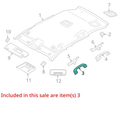 16-23 OEM BMW F39 F48 X1 X2 Interior Roof Top Grab Handle Black SET (4)