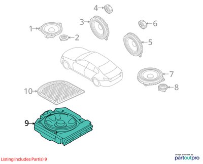 16-24 OEM BMW F39 F44 F48 X1 X2 Right Passenger Sub Subwoofer Audio Speaker HIFI