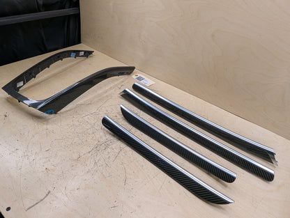 2011-2017 Audi RS5 Front Rear Center Console Door Interior Trim SET CARBON FIBER