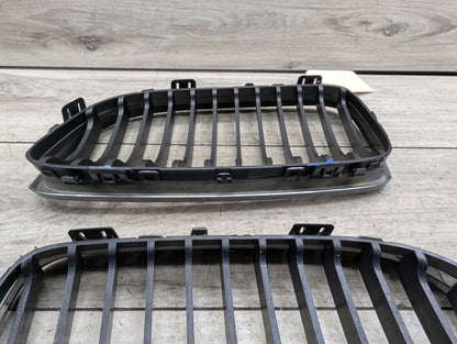 2006-2011 BMW 328i E90 Front Left Right Upper Bumper Cover Kidney Grilles SET 7201967