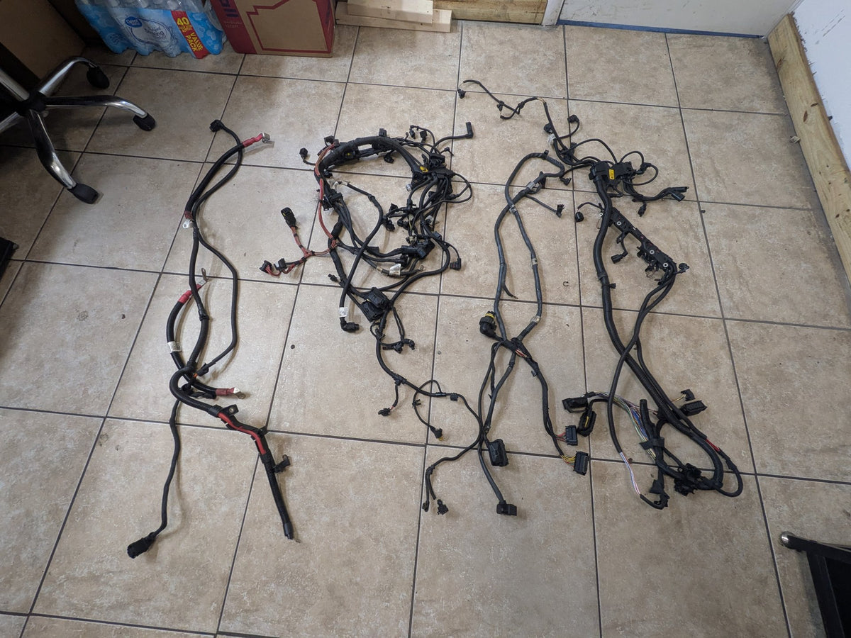 2015-2018 BMW F85 X5 S63B44T2 Engine Motor Transmission Wiring Wire Harness SET 7646837