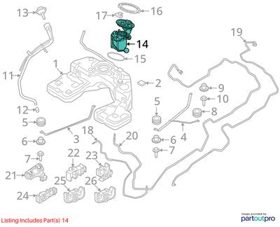 19-25 OEM BMW G05 G06 G07 X5 X6 X7 Rear Gas Tank Fuel Pump Sending Unit B58