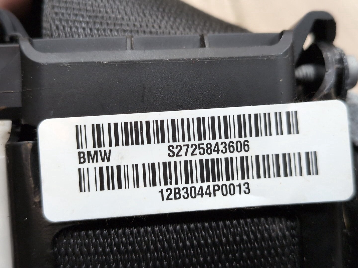 2011 - 2017 BMW X3 F25 Rear Right Passenger Seatbelt Seat Belt Retractor 7258436 N20B20O0