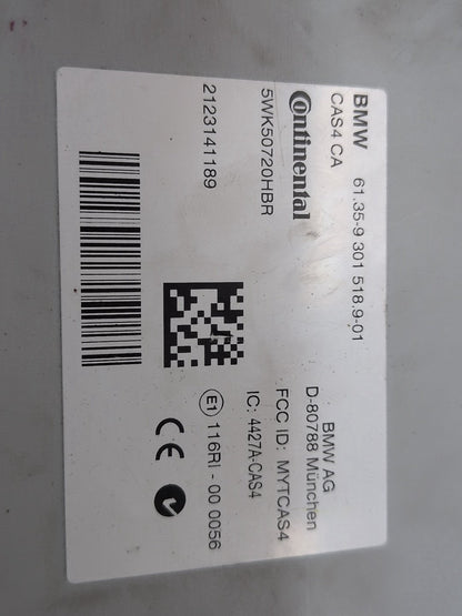 2011 - 2017 BMW X3 F25 CAS Comfort Access Control Module 9301518 N20B20O0