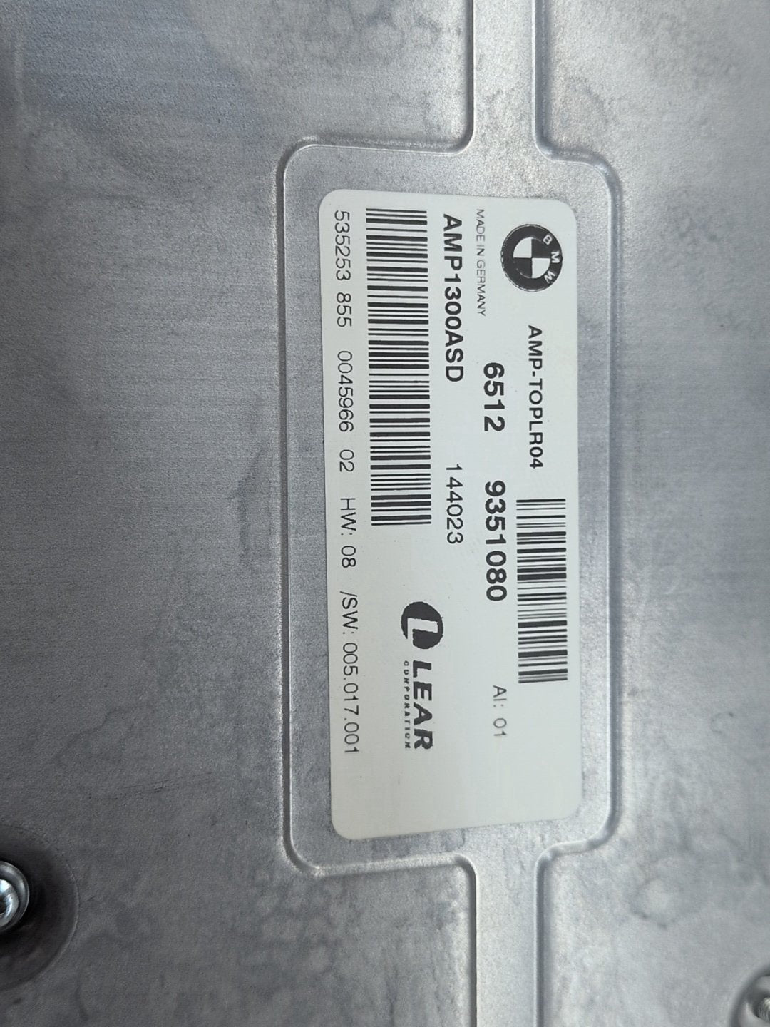 2012-2018 BMW M6 F06 Stereo Audio Amp Amplifier 9351080