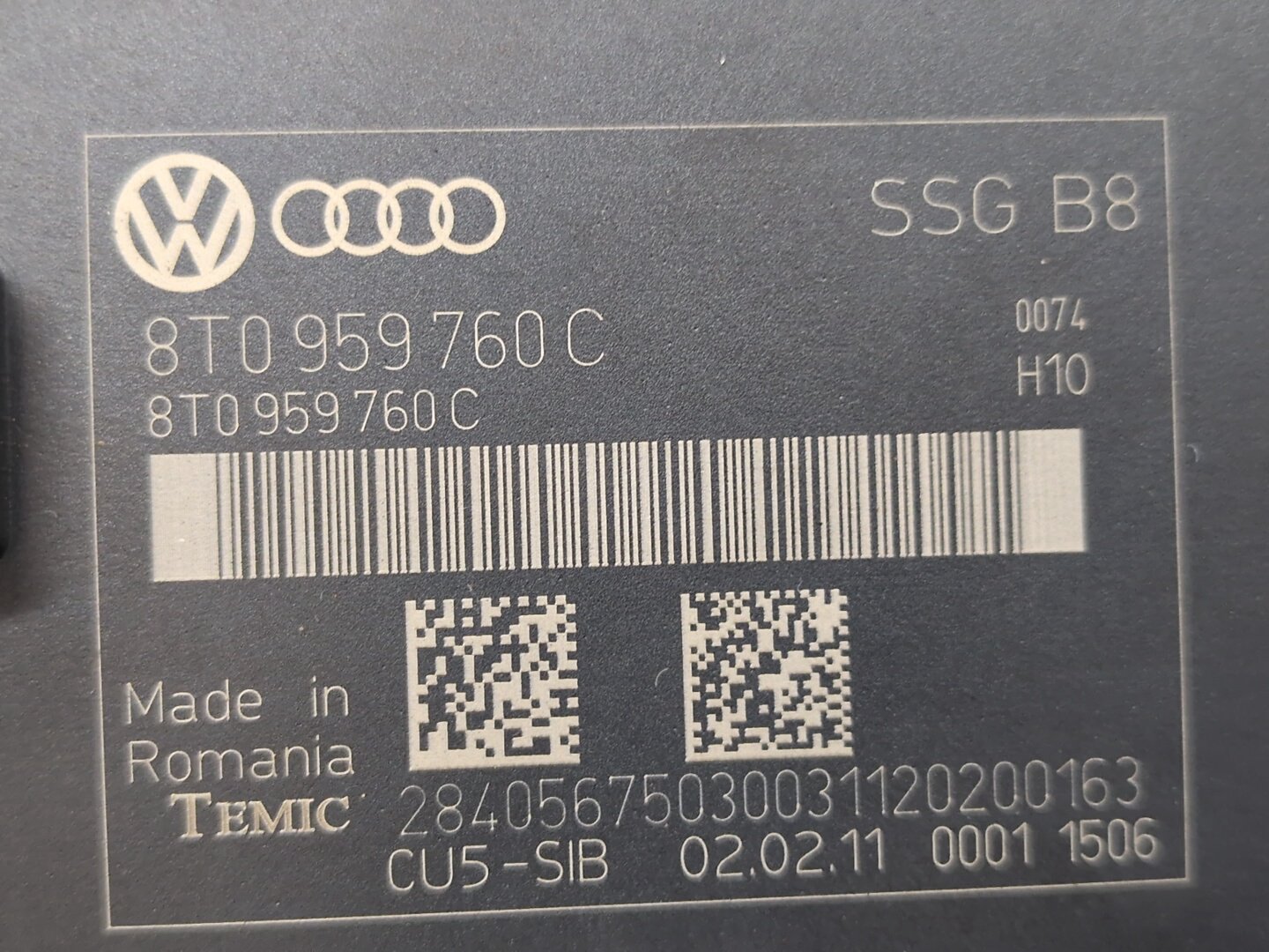 2008-2017 Audi A5 S5 8T Front Left or Right Seat Memory Control Module 8T0959760C