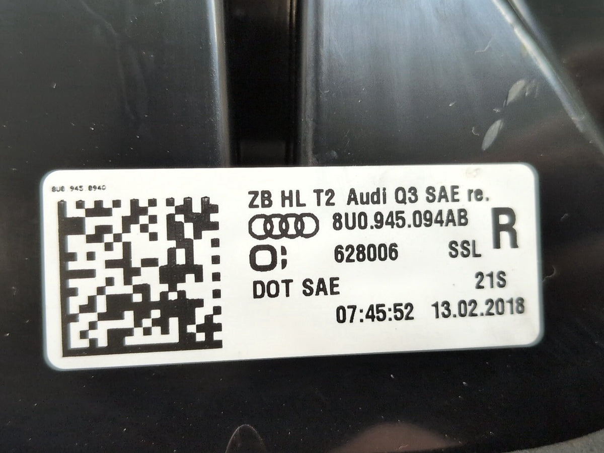 2015-2018 Audi Q3 8U Rear Right Passenger Outer Tail Light 8U0945094AB OEM