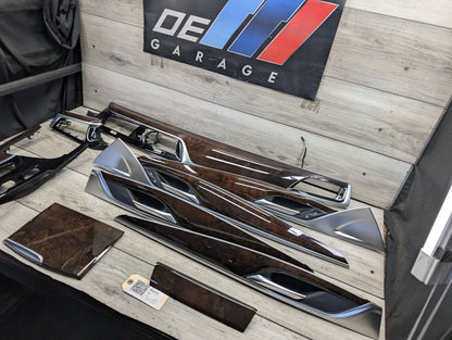 17-23 BMW 530i 540 M550 G30 Front Rear Left Right Interior Trim SET Dark Walnut Wood
