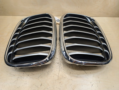 2018-2024 BMW X3 G01 Front Left Right Upper Bumper Cover Kidney Grilles SET 7464922