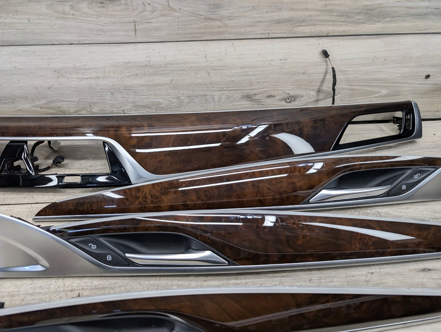 17-23 BMW 530i 540 M550 G30 Front Rear Left Right Interior Trim SET Dark Walnut Wood