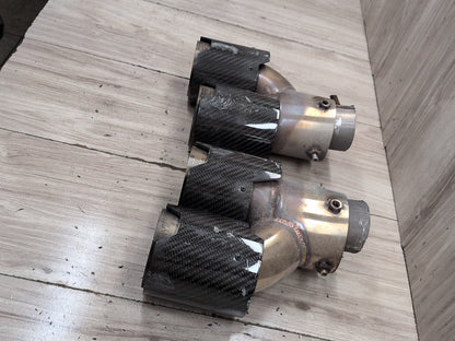 2019-2026 BMW M340i G20 CARBON FIBER Rear Left Right Exhaust Muffler Tips SET