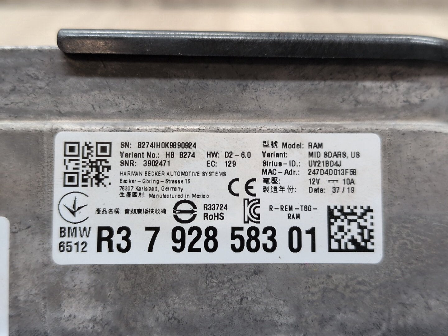 OEM BMW F90 G11 G12 G20 G30 X3 X4 X5 Receiver Tuner Audio Control Module