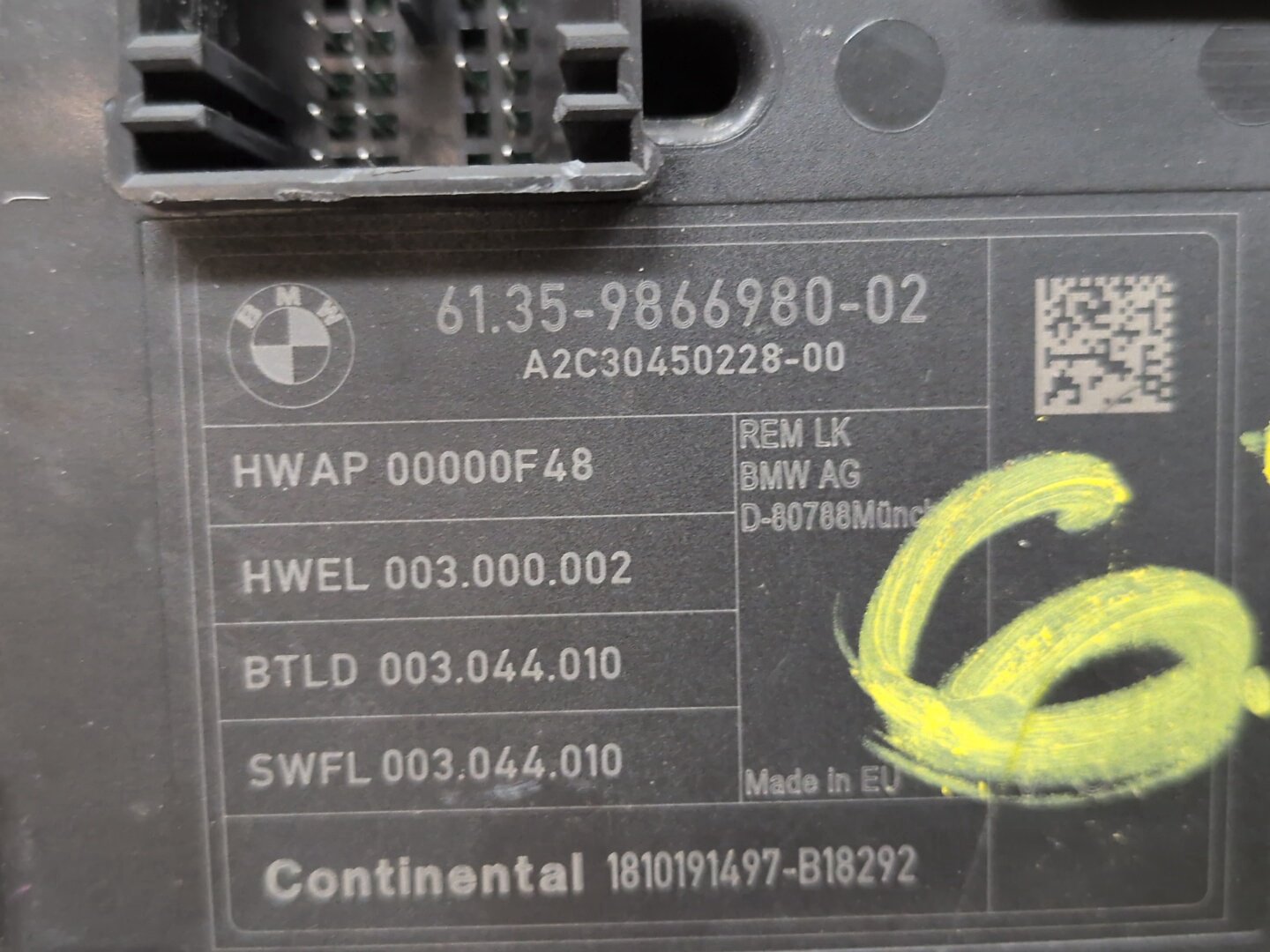12-18 OEM BMW F30 F32 F82 REM Rear Body Control Unit Electronic Module BCM Box