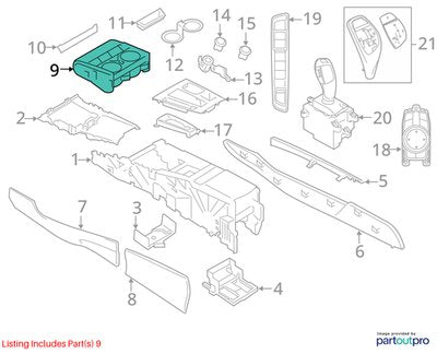 OEM BMW F15 F16 F85 F86 X5 X6 Center Console Cup Holder Storage Compartment