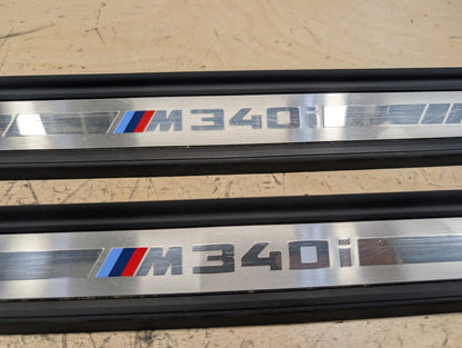 19-21 OEM BMW G20 G21 M340i Front Left Right Door Sill Plate Molding Trim PAIR