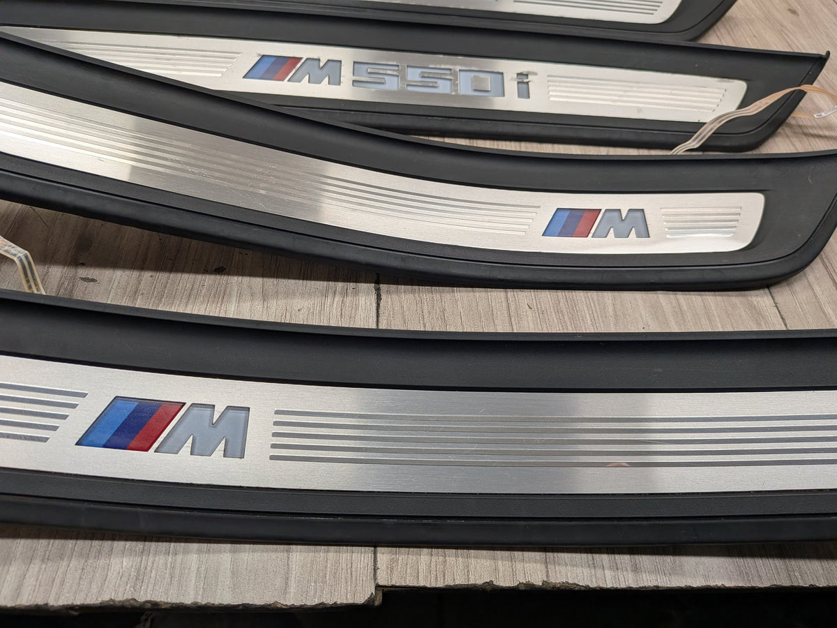 2017-2023 BMW M550i G30 Front Rear Left Right Scuff Plate Door Sill SET 8064905 OEM